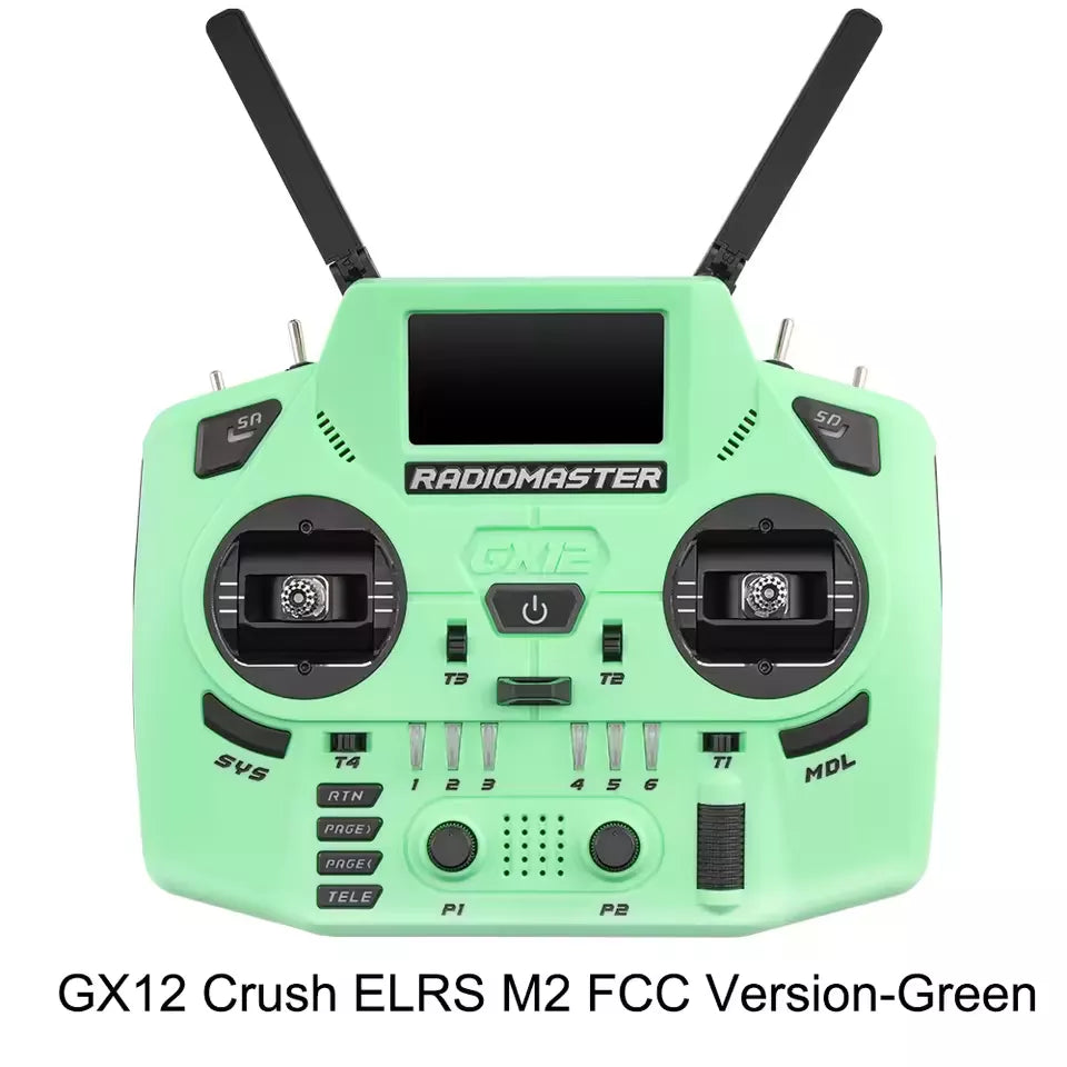 Radiomaster GX12 Crush 1000HZ 3D Digital CNC Hall Gimbal Dual Band Antenna Gemini XROSSBAND EXpressLRS Radio Controller