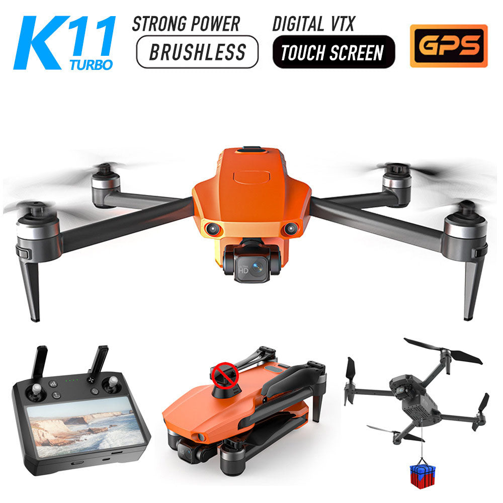 K11 Turbo 8K RC Drone 3-Axis Gimbal GPS 5G WiFi Brushless 6KM FPV RC Quadcopter Upgraded Remote Control with Touch Screen