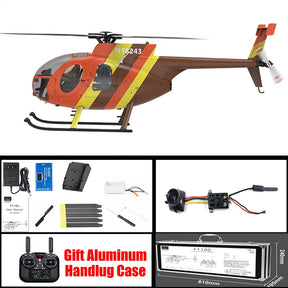 YUXIANG F118S MH-6 MD500 Little Bird 250-Class 1/16 Scale FPV 5-Blade Flybarless GPS RTF RC Military Helicopter