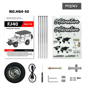HG HG4-50 TRASPED TOYOTA Land Cruiser FJ40 1983 RC Car 1/16 4WD Rock Crawler LED Light Simulated Sound Off-Road Climbing Truck Full Proportional RC Toys