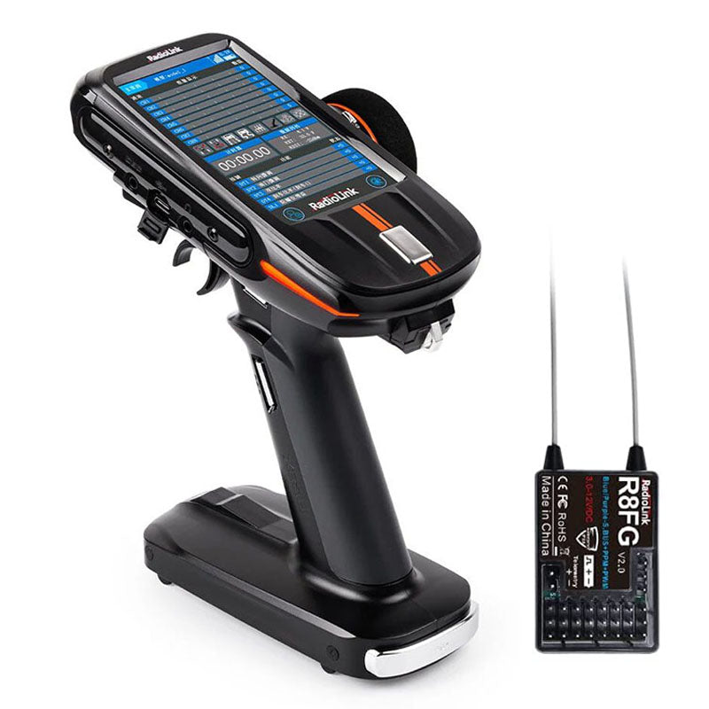 Radiolink RC8X 2.4GHz 8CH 4.3-Inch Full Colour Touch Screen LCD Radio Transmitter International Version With R8GF Receiver for RC Car Boat Robot