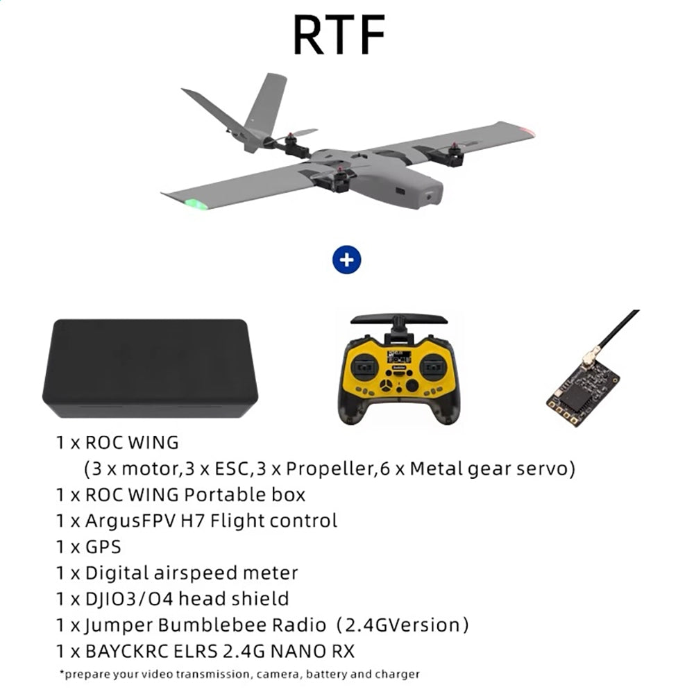 AFModel ROCWING VTOL Drone 3-axis FPV Fixed-wing Airplane UAV Model Airplane Reconnaissance Airplane
