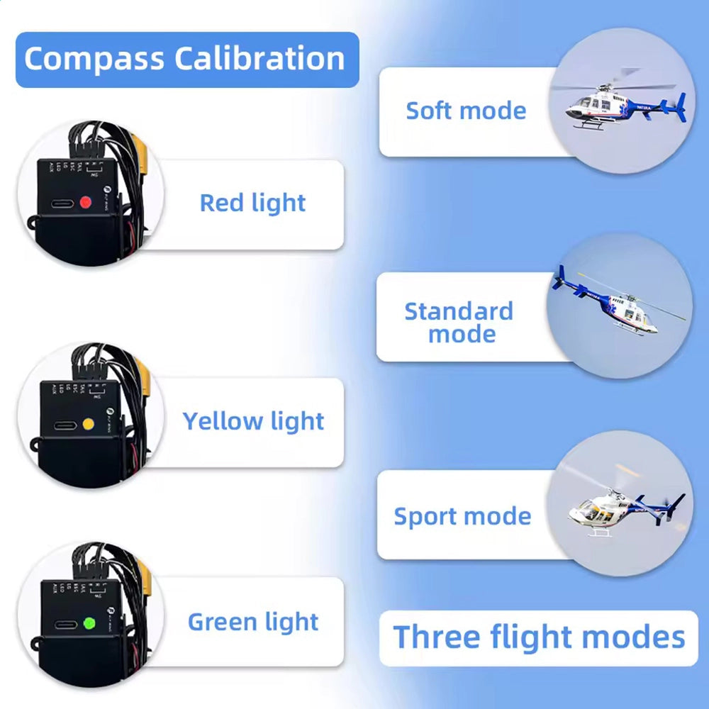 FLYWING BELL407 470 Class RC Helicopter GPS Large Model with ACE Flight Controller RTF Helicopter