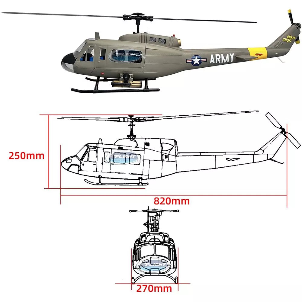 ROBAN 470 UH-1D RC Helicopter GPS X2 Flight Control System LED Lighting System PNP/RTF Version Helicopter