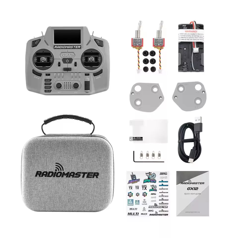 Radiomaster GX12 Crush 1000HZ 3D Digital CNC Hall Gimbal Dual Band Antenna Gemini XROSSBAND EXpressLRS Radio Controller