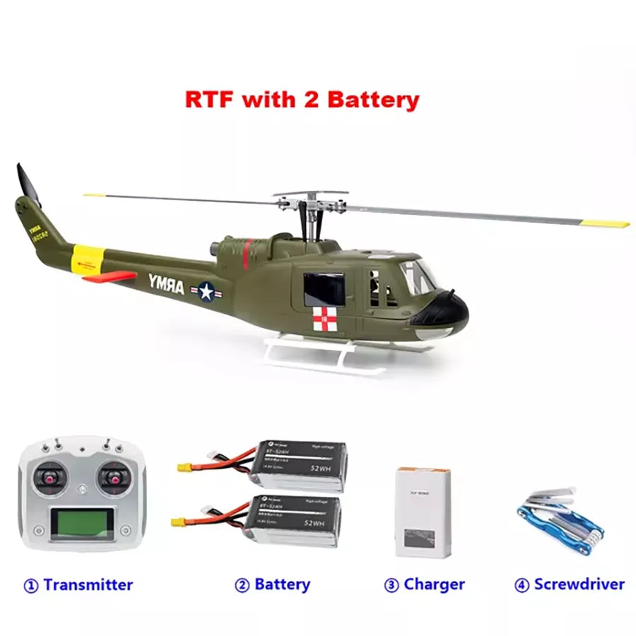 FLYWING UH Huey Helicopter V4 Upgrade Version 450L Class 6CH Brushless GPS Stabilized Altitude Hold RC Helicopter H1 Flight Controller