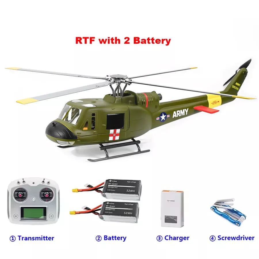 FLYWING Huey UH-1 V4 450L RC Helicopter 6CH GPS Stabilized Altitude Hold Helicopter RTF Upgraded ACE flight control System
