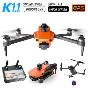 K11 Turbo 8K RC Drone 3-Axis Gimbal GPS 5G WiFi Brushless 6KM FPV RC Quadcopter Upgraded Remote Control with Touch Screen