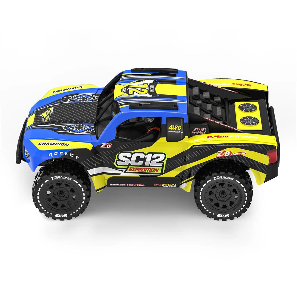 ZD Racing SC12 4WD 3S Brushless RC Car 1/12 Off-Road Short Course Truck Aluminum Alloy Chassis LED Light