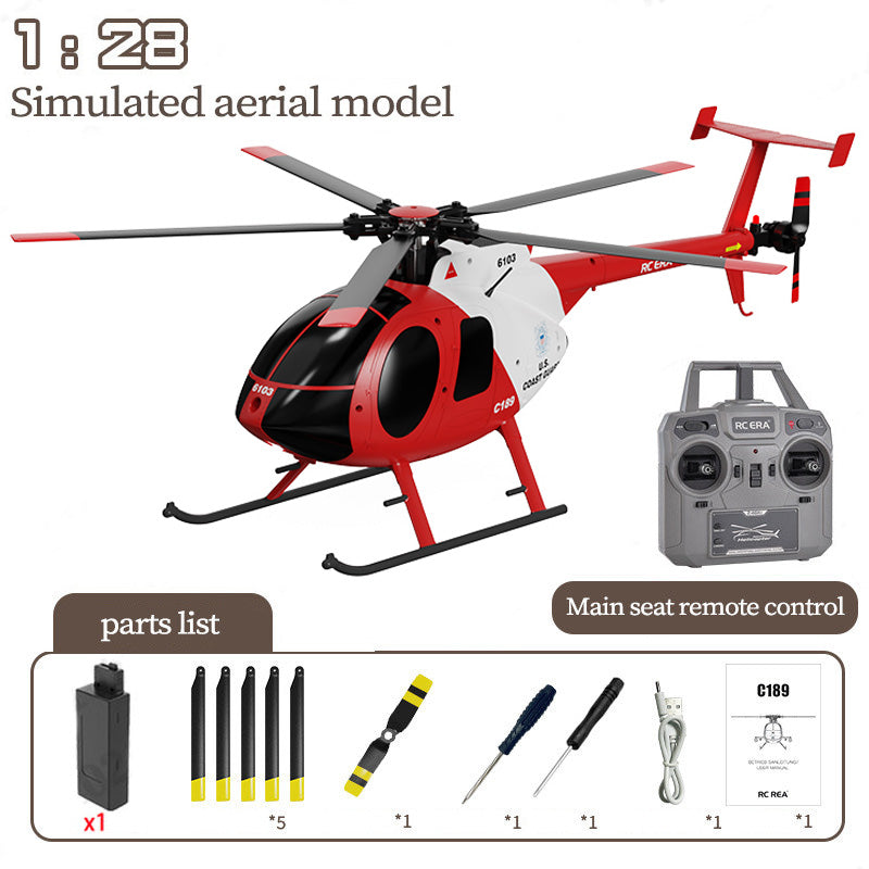RC ERA C189 Bird 1:28 RC Helicopter TUSK MD500 Dual Brushless Simulation 6-Axis Gyro Barometric Altitude Hold Helicopter Toys