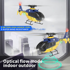 YXZNRC F06 EC135 2.4G 6CH RC Helicopter RTF Direct Drive Dual Brushless One Key 3D Roll Flybarless 1:36 Scale Helicopter toy