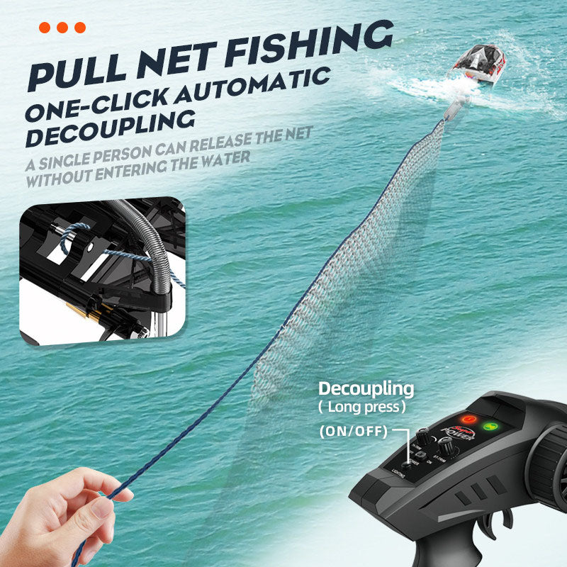 RC Boat HJ816 PRO Brushless 2 In 1 Racing Fishing Boat Trawler 55km/h High Speed RC Speedboat LED Outdoor Toys