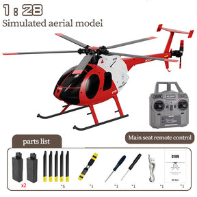 RC ERA C189 Bird 1:28 RC Helicopter TUSK MD500 Dual Brushless Simulation 6-Axis Gyro Barometric Altitude Hold Helicopter Toys