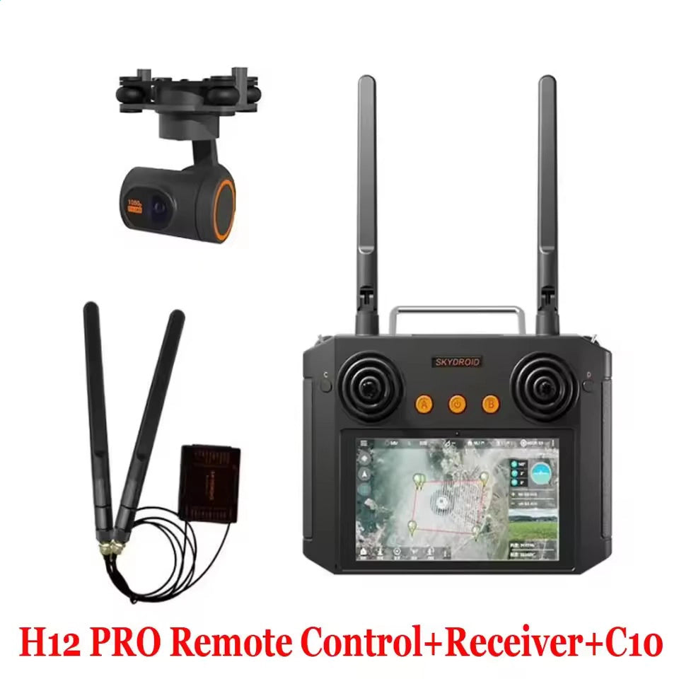 Skydroid H12 Pro Smart Drone Controller | 10KM HD Video Transmission, 3-Axis Camera & FPV UAV Control System