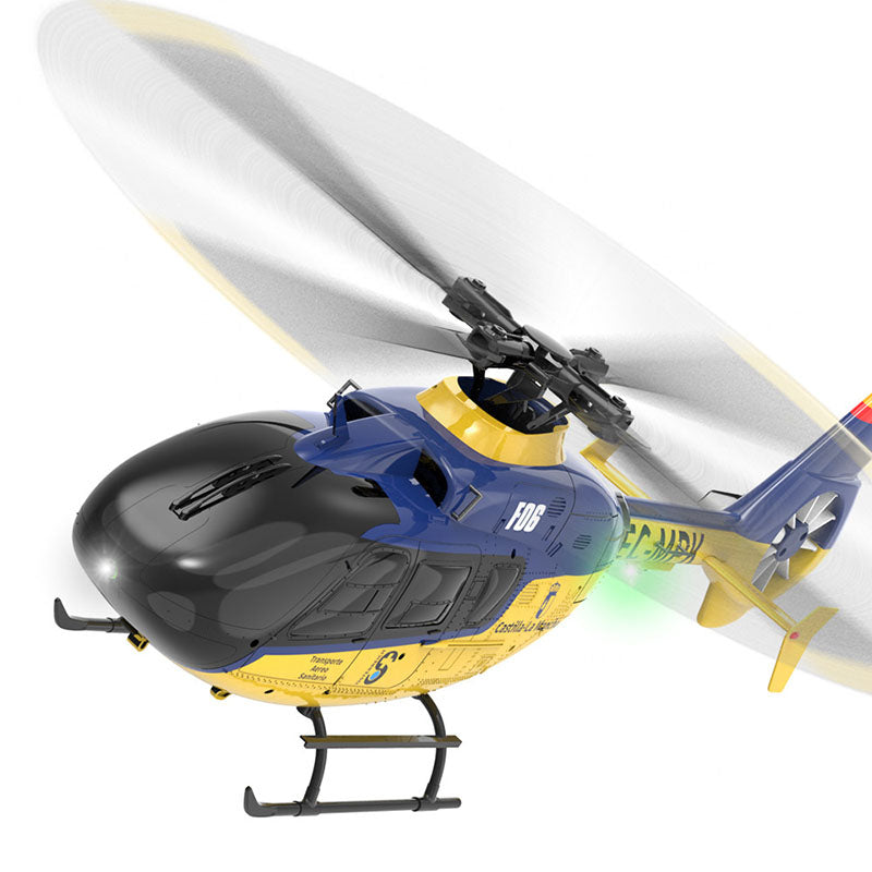 YXZNRC F06 EC135 2.4G 6CH RC Helicopter RTF Direct Drive Dual Brushless One Key 3D Roll Flybarless 1:36 Scale Helicopter toy