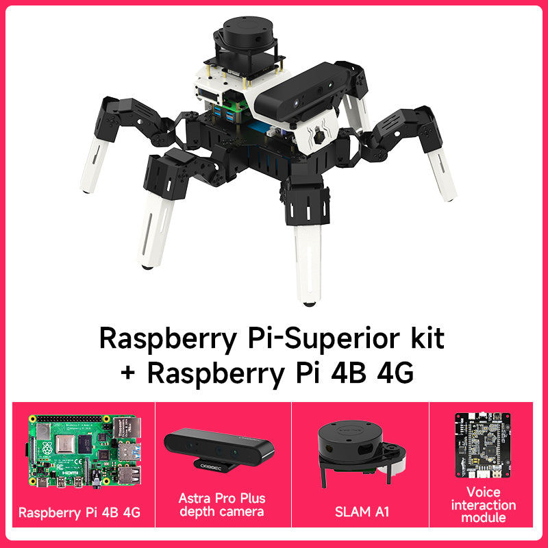 Yahboom 18DOF Muto RS Hexapod Robot ROS2 STEM Education Python Programming Robot for Raspberry Pi 4B and NVIDIA Jetson NANO
