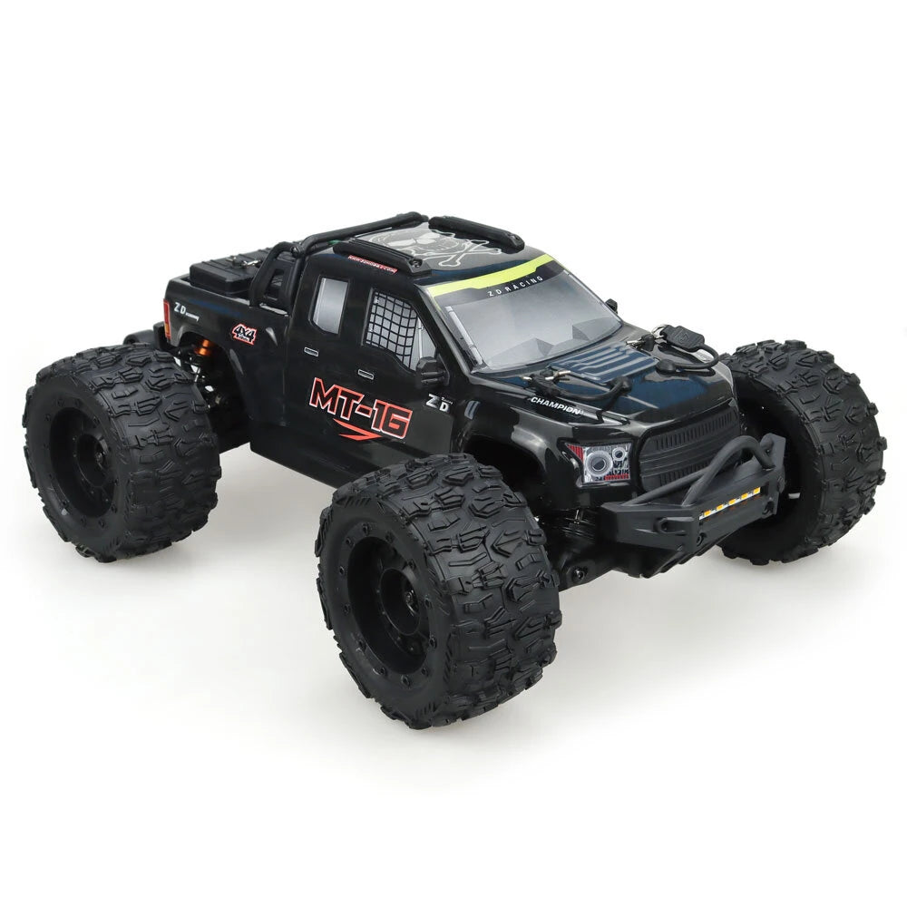 ZD Racing MT16 RTR 4WD RC Car 1/16 2.4G 80km/h Brushless 3S Desert Monster Off-Road Truck Alloy Chassis LED Light Full Proportional Oil Filled Shocks