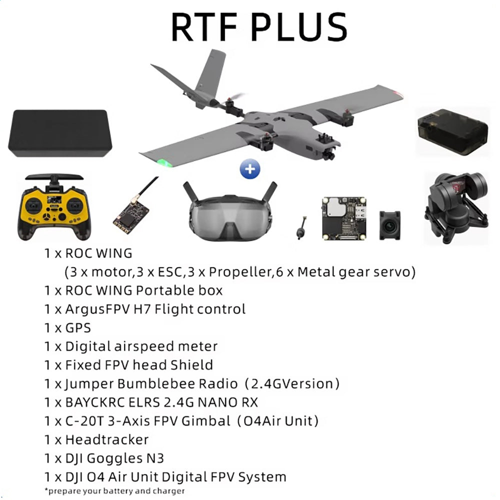 AFModel ROCWING VTOL Drone 3-axis FPV Fixed-wing Airplane UAV Model Airplane Reconnaissance Airplane