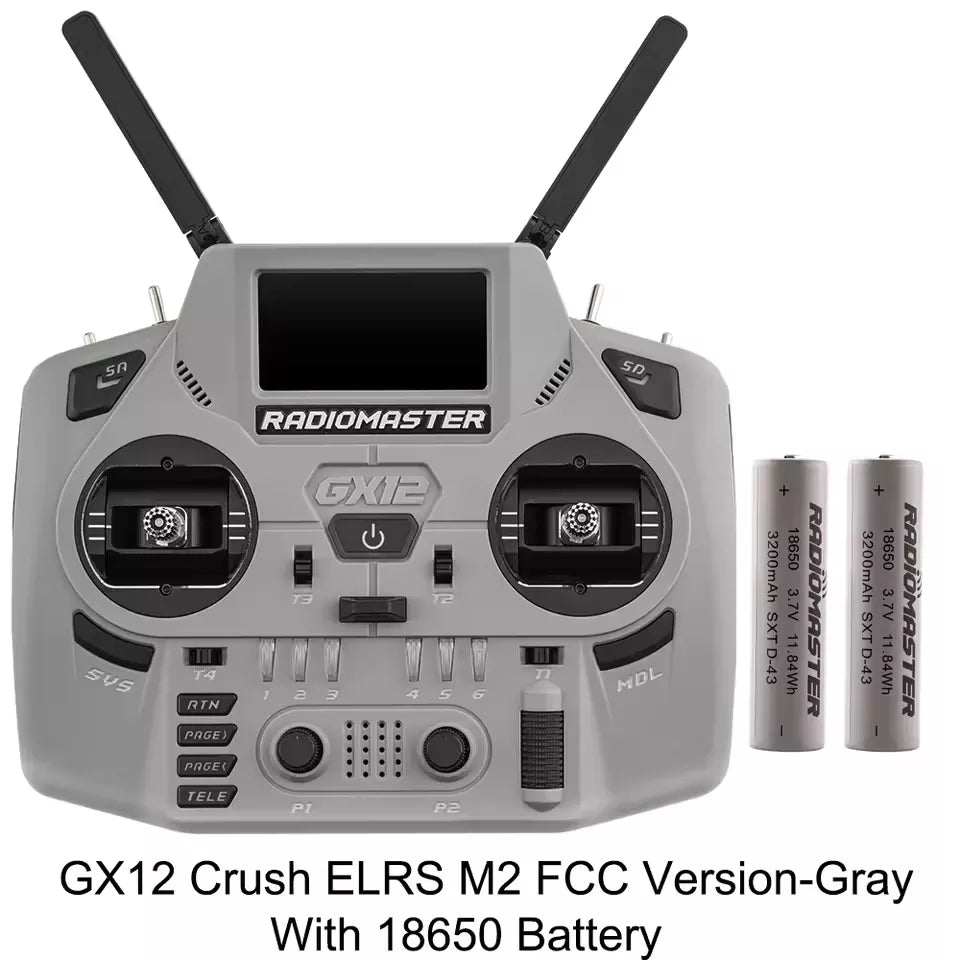 Radiomaster GX12 Crush 1000HZ 3D Digital CNC Hall Gimbal Dual Band Antenna Gemini XROSSBAND EXpressLRS Radio Controller