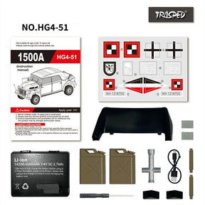 HG HG4-52 TRASPED STEYR COMMAND VEHICLE RC Car 1/18 4WD Off-Road Climbing Truck LED Light Simulated Sound Full Proportional RC Toys