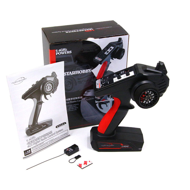 AUSTAR AX6S 2.4G 4CH Transmitter Radio Remote Control with AX-6S Receiver for Q65 MN90 1/10 1/8 TRX4 Axial SCX10 D90 RC Car Boat