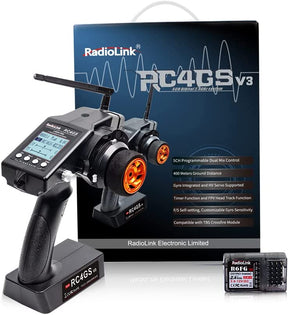 Radiolink RC4GS V3 5 Channels RC Radio Transmitter and R6FG Receiver Gyro Integrated Remote Control for RC Car Boat