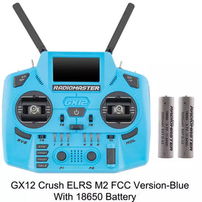 Radiomaster GX12 Crush 1000HZ 3D Digital CNC Hall Gimbal Dual Band Antenna Gemini XROSSBAND EXpressLRS Radio Controller