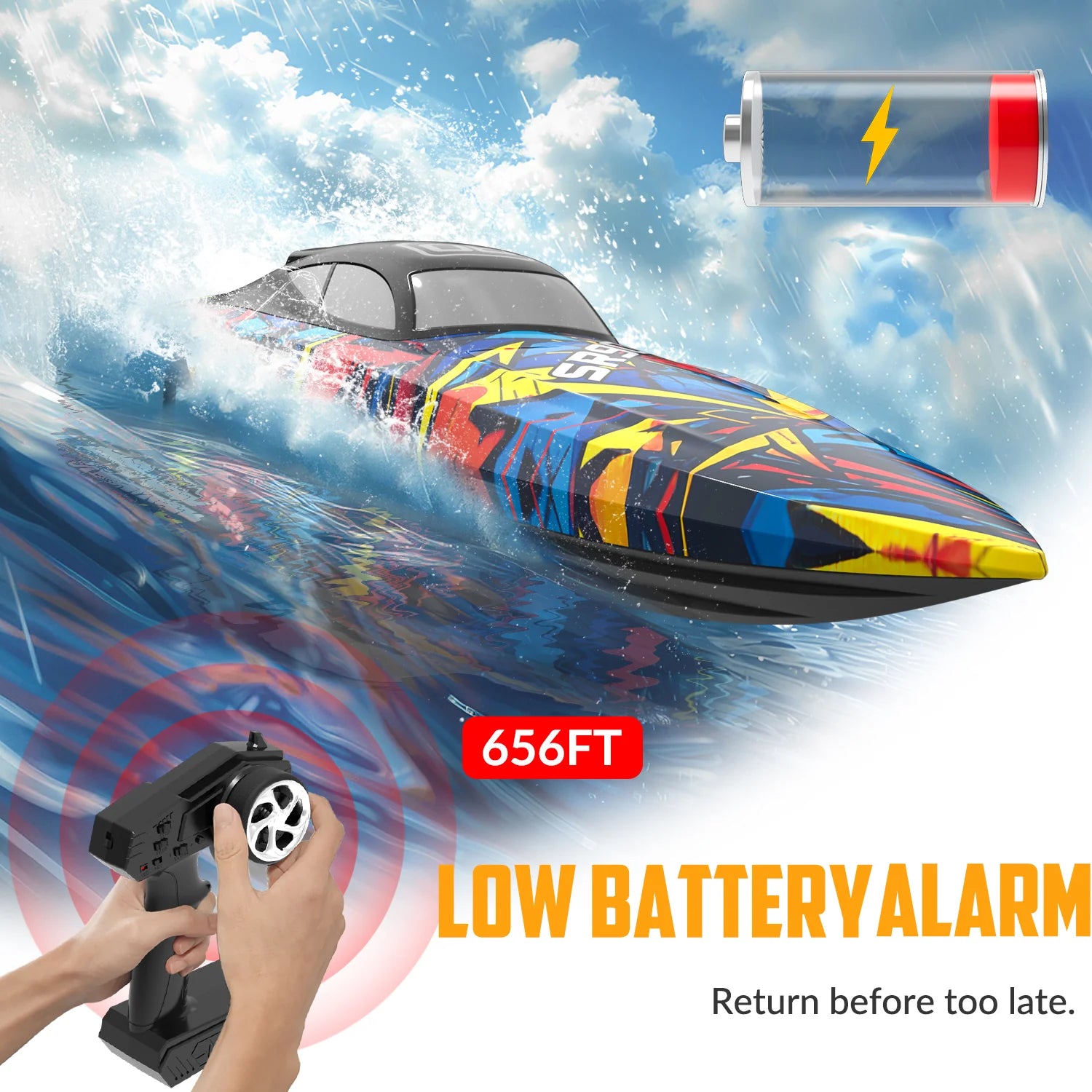 Volantexrc 798-5 SR90 RC Boat 70km/h 2.4G Brushless Water Cooling Ship Capsize Reset Fast High Speed Waterproof Speedboat Toys
