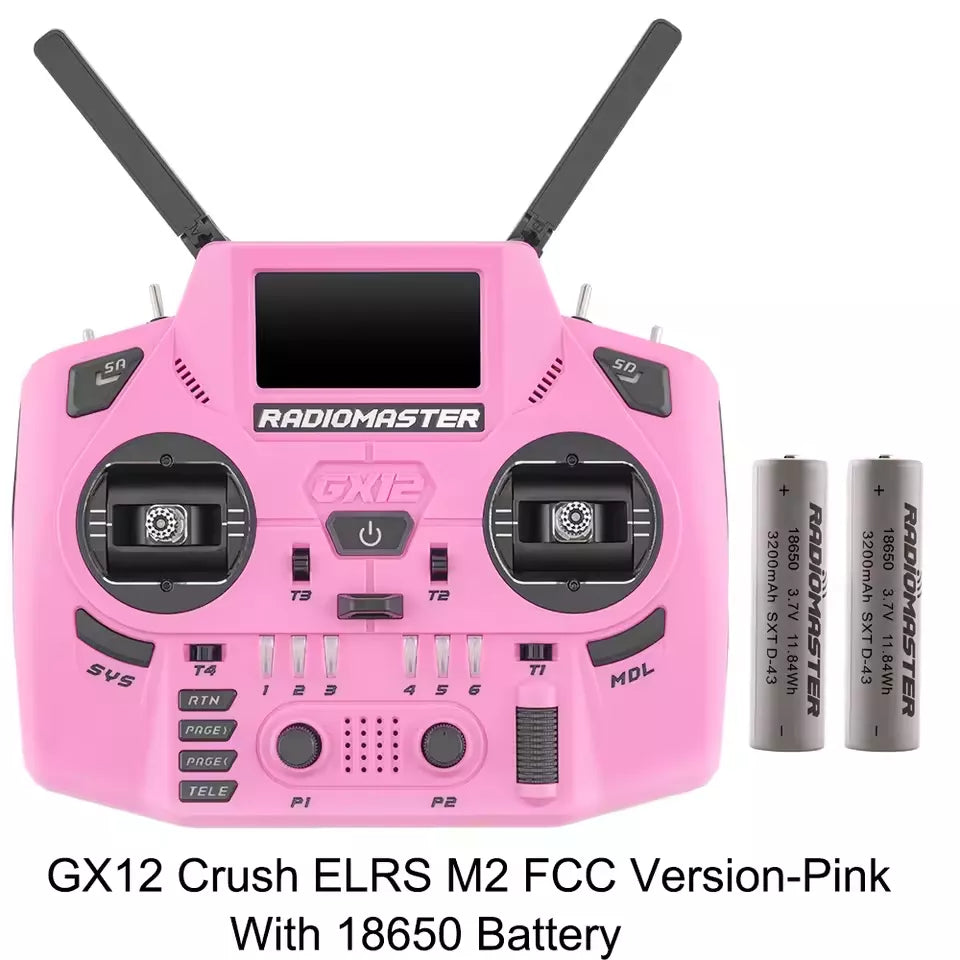 Radiomaster GX12 Crush 1000HZ 3D Digital CNC Hall Gimbal Dual Band Antenna Gemini XROSSBAND EXpressLRS Radio Controller