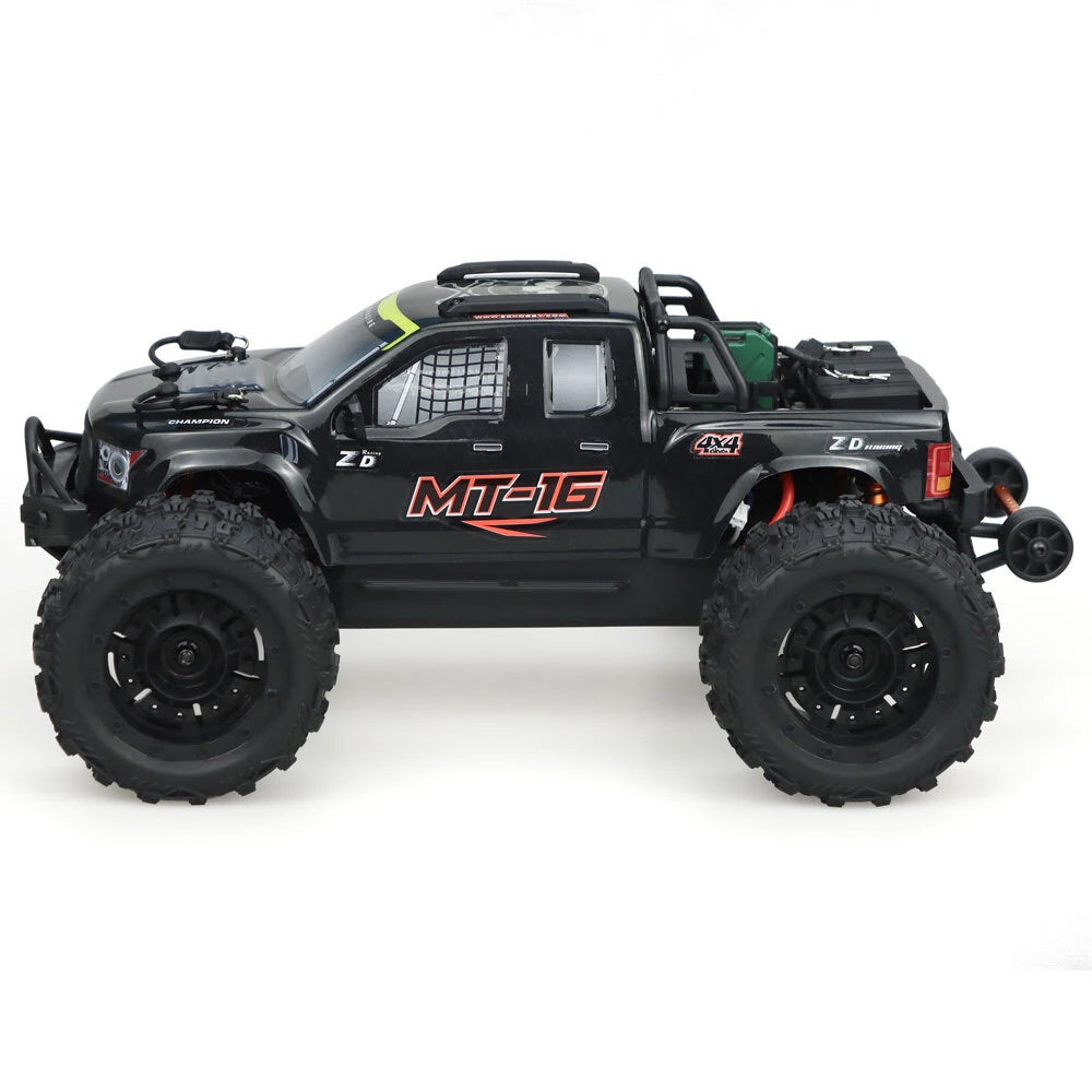 ZD Racing MT16 RTR 4WD RC Car 1/16 2.4G 80km/h Brushless 3S Desert Monster Off-Road Truck Alloy Chassis LED Light Full Proportional Oil Filled Shocks