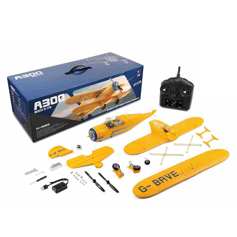 WLtoys XK A300-Beech D17S Biplane RC Plane 3D/6G System Real Fixed Wing RC Toy RC Airplane Gift