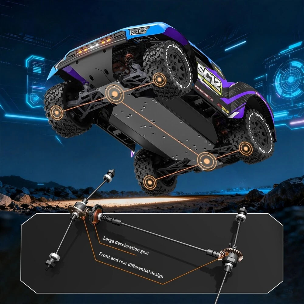ZD Racing SC12 4WD 3S Brushless RC Car 1/12 Off-Road Short Course Truck Aluminum Alloy Chassis LED Light