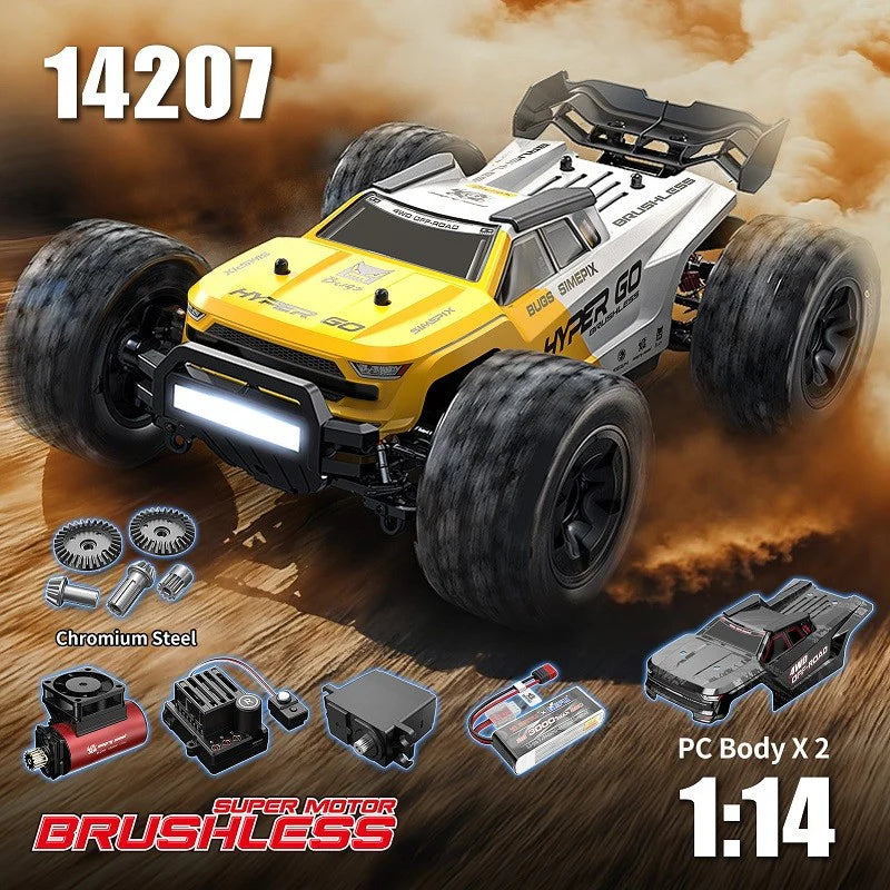 MJX HYPER GO 14207 1/14 2.4G Brushless High Speed RC Car Models 53KM/H Two Shells