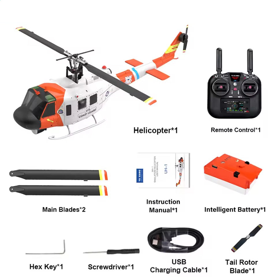 YUXIANG F07H Huey UH-1D RC Helicopter NAVY Rescue Scale GPS Optical Flow Positioning Intelligent Altitude Hold Helicopter
