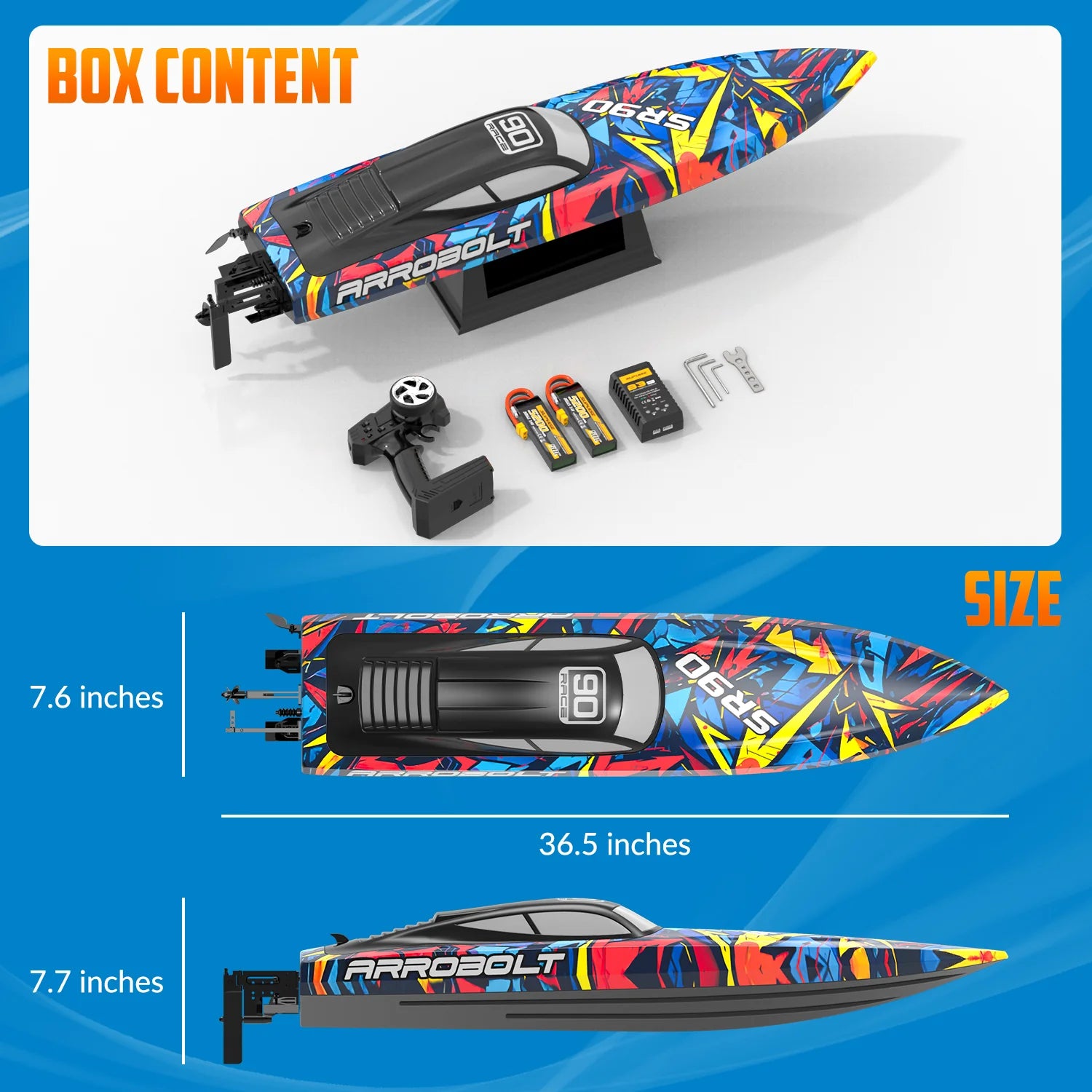 Volantexrc 798-5 SR90 RC Boat 70km/h 2.4G Brushless Water Cooling Ship Capsize Reset Fast High Speed Waterproof Speedboat Toys
