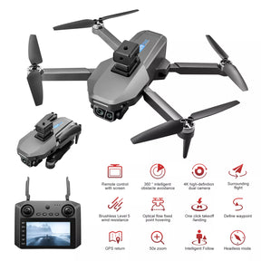 K619 MAX 4K Drone Intelligent obstacle avoidance GPS 5G WiFi 4.5-inch screen remote control Quadcopter