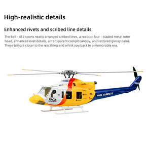 FLYWING Bell 412 470L V4 Military Rescue RC Helicopter Upgraded ACE flight control System RTF Helicopter