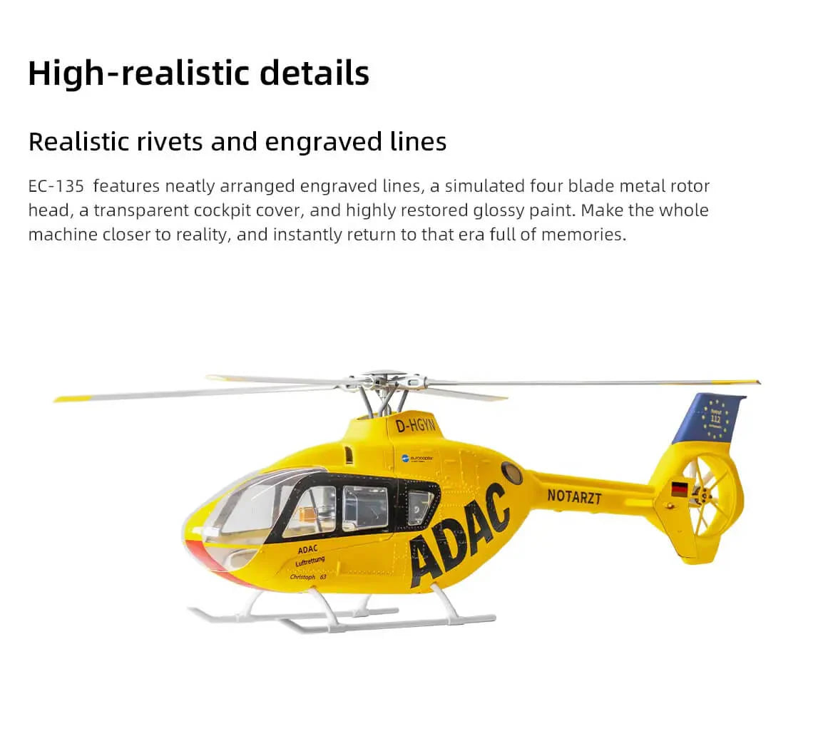 FLYWING EC135 470L RC Helicopter 6CH GPS Upgraded ACE flight control System 4 Blade Rotor RTF Helicopter