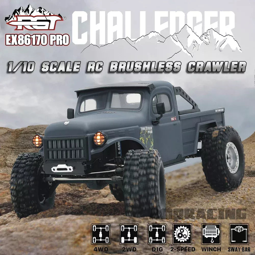 RGT EX86170 PRO Challenger Upgraded version RC Car 1/10 4WD Brushless Rock Crawler Off-Road Truck Two Speed DIG Portal Axle