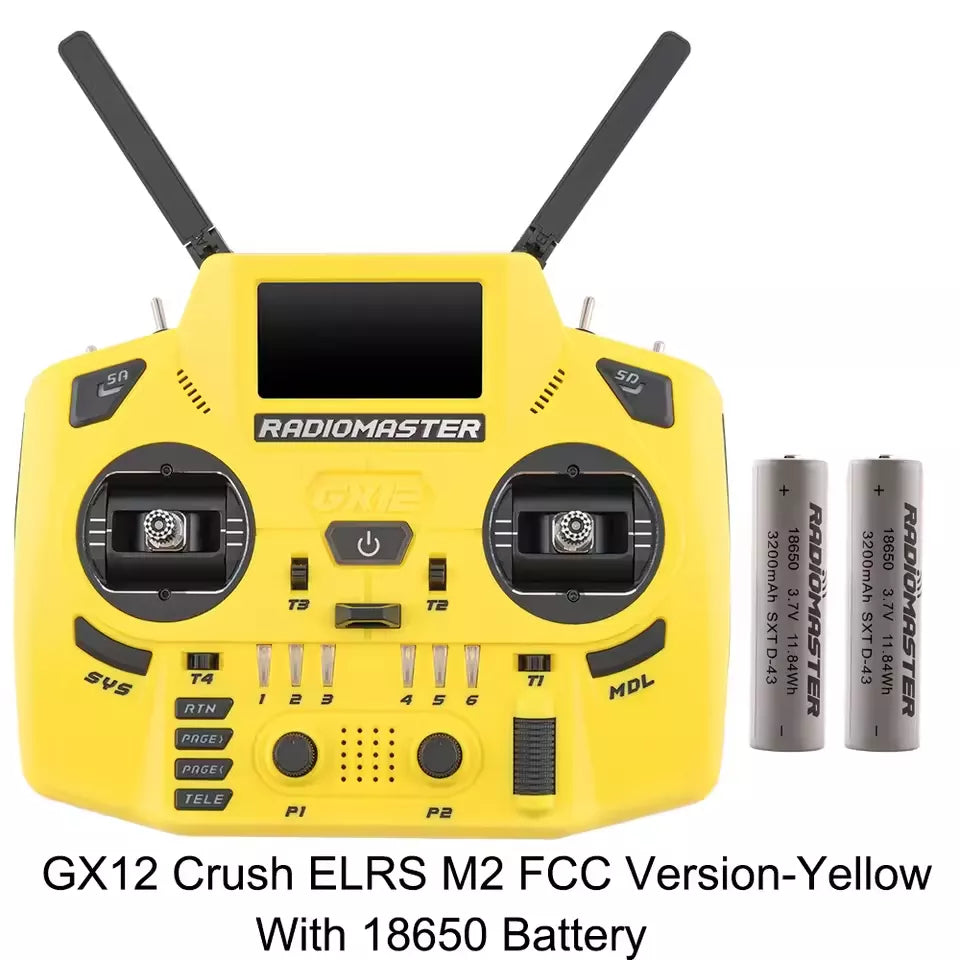 Radiomaster GX12 Crush 1000HZ 3D Digital CNC Hall Gimbal Dual Band Antenna Gemini XROSSBAND EXpressLRS Radio Controller