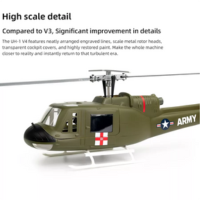 FLYWING UH Huey Helicopter V4 Upgrade Version 450L Class 6CH Brushless GPS Stabilized Altitude Hold RC Helicopter H1 Flight Controller