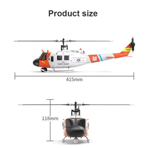 YUXIANG F07H Huey UH-1D RC Helicopter NAVY Rescue Scale GPS Optical Flow Positioning Intelligent Altitude Hold Helicopter
