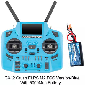 Radiomaster GX12 Crush 1000HZ 3D Digital CNC Hall Gimbal Dual Band Antenna Gemini XROSSBAND EXpressLRS Radio Controller