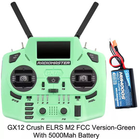 Radiomaster GX12 Crush 1000HZ 3D Digital CNC Hall Gimbal Dual Band Antenna Gemini XROSSBAND EXpressLRS Radio Controller