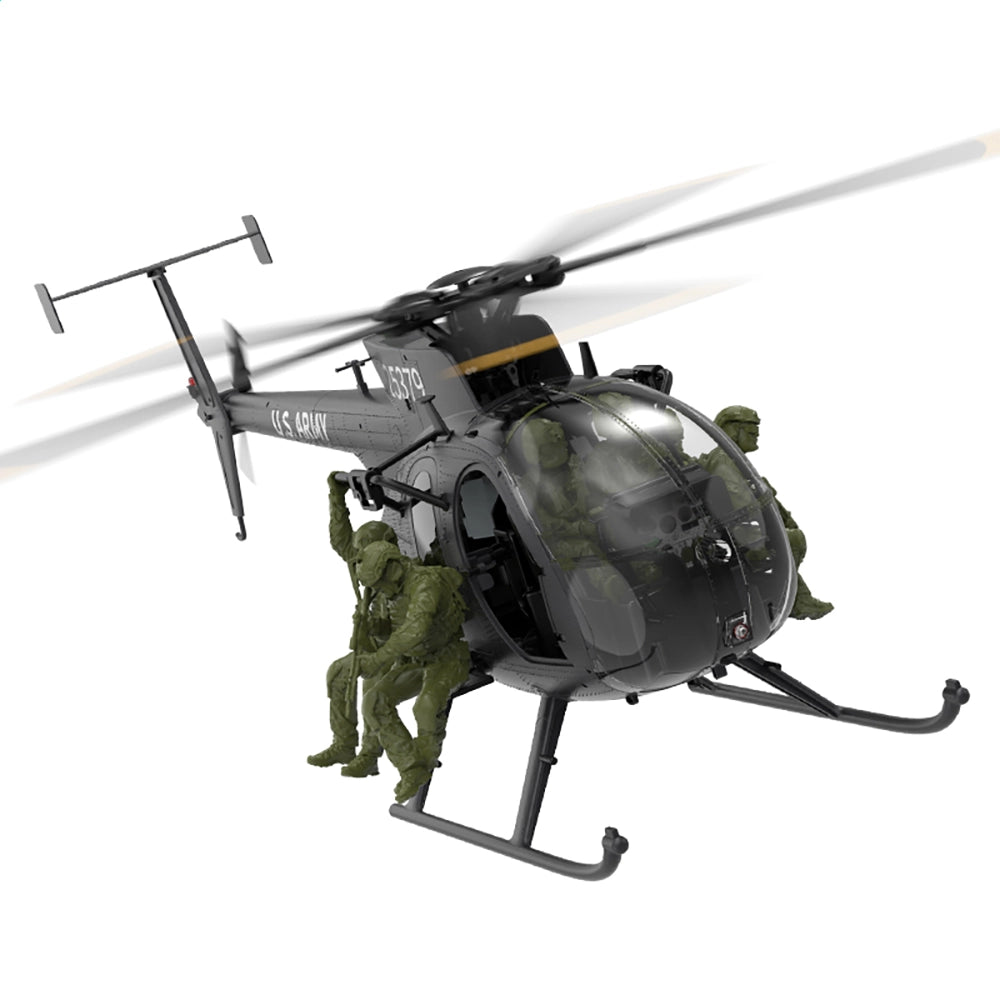 YUXIANG F118S MH-6 MD500 Little Bird 250-Class 1/16 Scale FPV 5-Blade Flybarless GPS RTF RC Military Helicopter
