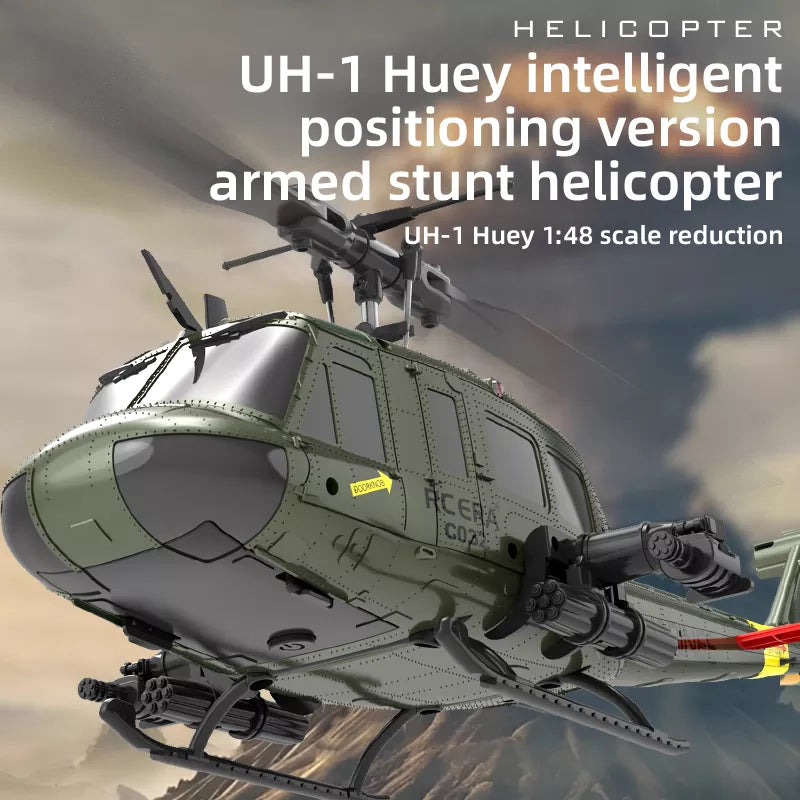 RCERA C032 UH-1 RC Helicopter 6CH 1/48 6-axis Gyro Barometer Altitude Determination Optical Flow Positioning TOF Laser Radar Aerobatic Helicopter