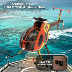 YUXIANG F118S MH-6 MD500 Little Bird 250-Class 1/16 Scale FPV 5-Blade Flybarless GPS RTF RC Military Helicopter