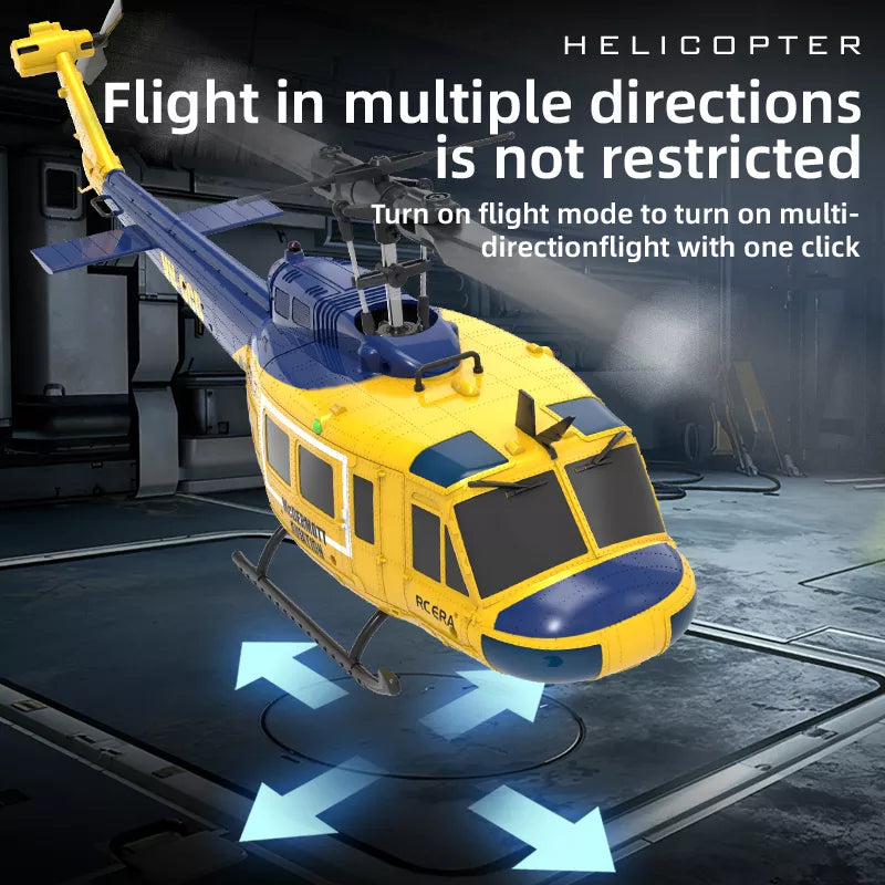 RCERA C032 UH-1 RC Helicopter 6CH 1/48 6-axis Gyro Barometer Altitude Determination Optical Flow Positioning TOF Laser Radar Aerobatic Helicopter