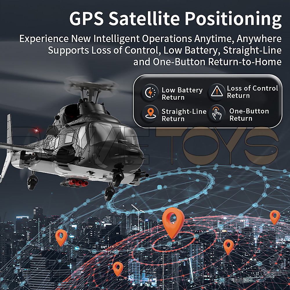 YUXIANG F02S Airwolf RC Helicopter 2.4G 9CH 6G GPS Optical Flow Localization Altitude Hold Dual Brushless 1:34 Flybarless Helicopter