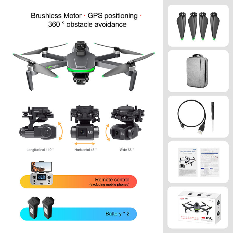 4K Drone S155 Pro 3-Axis Gimbal Obstacle Avoidance GPS 5G Relay WIFI Brushless Quadcopter